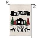 Cabin House Decor Welcome To Our Cabin Garden Flag Cabin Decor Housewarming Gift (Welcome To Our Cabin CA)