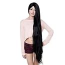 VSAKSH Long Soft and Silky Synthetic Full head Wig for Indian Style - 100 cm (Black)