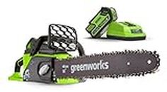 Greenworks 40V Cordless and Brushless Chainsaw, 40cm (16") 4Ah Kit