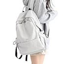 School Backpack for Women Men College High School Bag for Boys Girls Casual Daypack Laptop Backpack Waterproof White Bookbag
