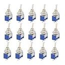 CESFONJER 15 Pcs SPDT Mini Micro Toggle Switch, ON/Off 3 Pins 2 Position Miniature Toggle Switch AC 125V/6A