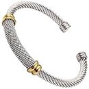 Cable Bracelet for Women Cuff Twisted Wire Vintage ladies david yurman bangle bracelets Elastic Adjustable Stainless Steel Jewelry With Gift Box