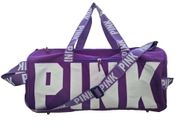 Victoria's Secret PINK Logo Barrel Bag Sport Gym Womens Girls Travel Purple Bag
