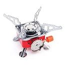 SVK Dream 2800W Portable Lightweight Stainless Steel Square Folding Camping Mini Butane Cooking Gas Stove Burner Furnace with Storage Bag (RED)
