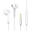 JAAMIRA Earbuds Wired in-Ear Headphones with Mic,Bass Noise Isolation Ear Buds-Tangle Free Cord Earphones,3.5mm Jack for iPhone iPad Smartphone Laptop