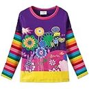 VIKITA T-Shirt Manches Longue Fille Coton Imprimé Animal Fleurs Enfant L328PURPLE 5-6 Ans