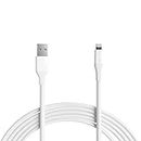 Amazon Basics Câble de chargement USB-A vers Lightning ABS, chargeur certifié MFi pour Apple iPhone 14 13 12 11 X Xs Pro, Pro Max, Plus, iPad, 3 m, Blanc