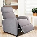Massage Recliner Chair, Fabric Recliner Sofa Home Theater Seating with Lumbar Support Winback Single Sofa Armchair Reclining Chair Easy Lounge for Living Room Grey