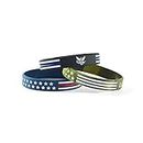 BRANDWINLITE Silicone Rubber Wristbands Bracelet with American Flag Blue,American Power Eagle Black and Army Green for American Patriots, Army and Sport Fans