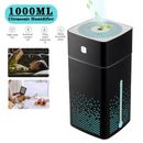 LED 1000ML Ultrasonic Air Humidifier USB Purifier Aroma Essential Oil Diffuser