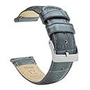 18mm Smoke Grey - BARTON Alligator Grain - Quick Release Leather Watch Bands