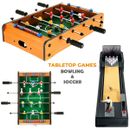 Mini Foosball Table Top Football Soccer Bowling Game Set Kids Family Desktop Toy