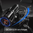 In-Car Dual Turbo Fast  3.0 USB Charger Adapter Plug For Any Mobile Phone Device