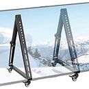 VIVO Low Height Mobile TV Stand for 32 to 65 inch Flat Curved Screens, LED LCD, Adjustable Floor Monitor Cart, Rolling TV Mount with Wheels, Black, STAND-TV01L