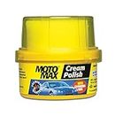 Motomax Cream Polish, 60gm with Carnuba Wax, with Sponge, Clean Polish Shine Cars, Bike, Motorcycle| Long term Protection from pollutant, rain water repellant | Shine painted, plastic & metal surfaces