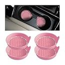 XINLIYA 4PCS Bling Car Cup Holder Coaster, Universal Crystal Rhinestone Anti-Slip Cup Holder Insert Coaster, Waterproof Round Shape Auto Drink Mat, Vehicle Interior Accessories for SUV Truck (Pink)