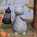 Solar Cat Garden Figurine Lights - Lawn Decor Statue for Patio Home Yard Decor G