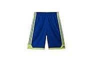 (Medium- 10/12, Collegiate Royal/Solar Slime Yellow) - Adidas Boys Athletic Basketball Shorts