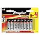 Energizer - MAX, Pack de 8+4 pilas AA, larga duración para uso cotidiano, sin sulfatación y 10 años vida útil