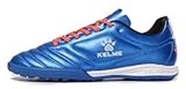 KELME Men Indoor Turf Soccer Shoe, Arch Support Soccer Cleats, Performance Futsal Sneaker, Blue, 10