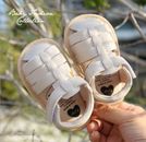 Sandalias de cuero de moda para niños pequeños de goma precaminante de goma 0-18
