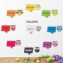 Byte Shop 'Colours - Names - Cute - Birds - Baby - Kids - Learning - Education - Nursery - Pre School - Kinder Garden Creative - Colorful - Wall Sticker' - (Multi Colour, Vinyl - 115cm X 85 cm)