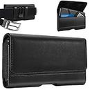 Mopaclle Phone Holster for Galaxy S23 Ultra S22 Ultra Note 20 Ultra, A14,A73 A52, A03,A04s, iPhone 15 Pro Max, 14 Pro Max Leather Belt Clip Case Cell Phone Holder Pouch (Fits Phone w/Otterbox Case)