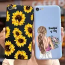 Pretty Girls Sunflower Cover For Apple iPhone 6 6S 6 Plus Case Soft Silicone Back Cover For iPhone 6