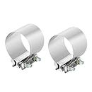 4 Inch 4" Butt Joint Exhaust Band Clamp Sleeve Stainless Steel 2pcs