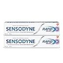 Sensodyne Toothpaste Rapid Relief Combo pack, Sensitive tooth paste to help beat sensitivity fast, 160 gm multi-pack (80 gm x 2)