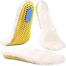 Ailaka Sheepskin Sport Wool Insoles for Women & Men, Premium Thick Fur Fleece Replacement Warm Inserts for Shoes Boots Slippers Sneakers, 1 Pair, 10 M US Women/8 M US Men