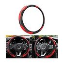 Universal Car Steering Wheel Cover, Anti-Slip Durable Steering Wheel Cover, Microfiber Leather, Diameter 37-38 cm Stitching Stretch Color Steering Wheel Protector, Car Accessories Interior (Red)