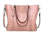 Womens Leather Purses and Handbags Top Handle Satchel Bags Tote Bags Tote Purses for Women, Pink