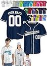 Custom Baseball Jersey - Personalized Baseball Shirt Sport Uniform for Men Women Adult Boy - Customized Make Your Own Jerseys Navy/White