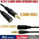 Male to Female 3.5mm AUX Audio MP3 Headphone Stereo Extension Cable Cord Lead