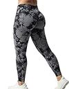 Yiifit Scrunch Sports Leggings Mujer Cintura Alta Boom Booty Push Up Gym Fitness Entrenamiento Sin Costuras Pantalones de Yoga, #1 Negro Gris, M