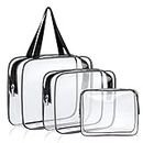 Clear Toiletries Bag, 3 Pack PVC Waterproof Toiletries Carry Pouch, TSA Approved Travel Toiletry Bag with Zipper, Multi-Size Cosmetic Makeup Bags for Men, Women and Kids - Travel Business