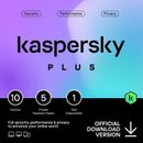 Kaspersky Plus 2024 Internet Security 10 Device 1 Year Unlimited VPN Same Day UK