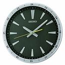 SEIKO Elegant Plastic Silver Color Round Case Analog Black Dial Wall Clock for Home Office Decor Living Room Gifts with Quiet Sweep Second Hand (Size: 35 x 4.5 x 35 CM | Weight: 1000 Gram) QXA802SN