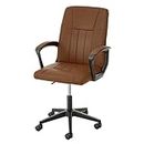 Baroni Home Office Chair mit höhenverstellbaren Armlehnen aus Kunstleder, ergonomischer Sitz, gepolsterter Büro- und Arbeitsstuhl mit Drehfunktion, braun, 90x56x44 cm
