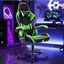 Ufurniture PU Leather Gaming Chair Computer Racing Chair Ergonomic Reclining Office Chair for Adults Teens Green
