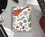 Plan To Gift Notebook Drawing Pad Personal Diary A5 Size , (Music Travel) 100 GSM Paper