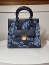Michael Kors MK Medium Size Satchel Crossbody Handbag in Patterned Blue