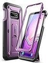 SUPCASE Full-Body Rugged Holster Kickstand Case for Galaxy S10 E, with Built-in Screen Protector for Samsung Galaxy S10 E (2019 Release), Unicorn Beetle Pro Series (MetallicPurple)