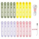 Molain Reusable Cable Ties, 20Pcs Adjustable Silicone Cable Straps Wire Organizer for Charging Cords Earphone Computer Wire Desk Cable Management Travel Accessories(Yellow+Pink+Purple+Green)