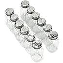 12 Pack of Spice Shakers, Salt & Pepper, Spices, & Seasonings – Stainless Steel Top & Glass Body, Restaurant & Home Kitchen Supplies by Back of House Ltd.