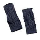 Women's Cable Knit Wrist Arm Warmers Soft Fingerless Gloves Mittens Warm Arm Warmers Super Soft Long Fingerless, Dark Gray, One Size