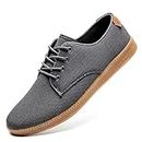 QIJGS Men's Trainers Leisure Shoes Oxford Flat Walking Trainers Mesh Lightweight Breathable Work Shoes, B Grey, 9.5 AU