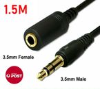 Male to Female 3.5mm AUX Audio MP3 Headphone Stereo Extension Cable Cord Lead