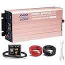 XWJNE Pure Sine Wave Inverter 2000 Watt Power Inverter 12V DC to 110V/120V AC with Remote Control, LED Display, 3 AC Outlets, 2 USB Ports Suitable for RV, Camping, Boat,Outdoor